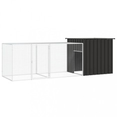 vidaXL Cote? pentru pasari, antracit, 300x91x100 cm, o?el galvanizat foto