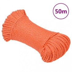 Gossi franghie de lucru, portocaliu, 6 mm, 50 m, polipropilena