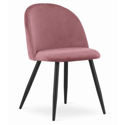 Scaun bucatarie/living, Artool, Bello, catifea, metal, roz, 46x42.5x76.5 cm foto