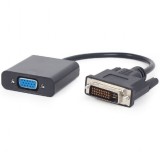 CABLU video GEMBIRD, adaptor DVI-D DL (T) la VGA (M), 20cm, rezolutie maxima Full HD (1920 x 1080) la 60Hz, negru, A-DVID-VGAF-01 (timbru verde 0.08 l