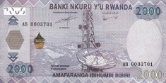 Rwanda 2000 Francs 2014 - B11, P-40 UNC !!! foto