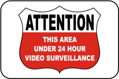 Under 24 Hour Video Surveillance Sign foto