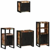 Set de mobilier pentru baie cu raft 4 pcs Lemn recuperat solid