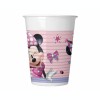 Set 8 Pahare Petrecere Copii Minnie Mouse, Plastic 200ml, Godan, Decoratiuni aniversare fete