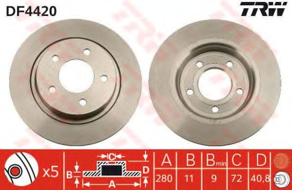 Disc frana MAZDA 3 (BK) (2003 - 2009) TRW DF4420