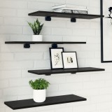 VidaXL Plăci de raft din stejar negru - Set de 4, măsur&acirc;nd 60x20x1.5 cm, din lemn prelucrat rezistent.