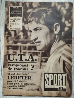 Revista SPORT nr. 22 - Noiembrie 1968 - Progresul Bucuresti foto