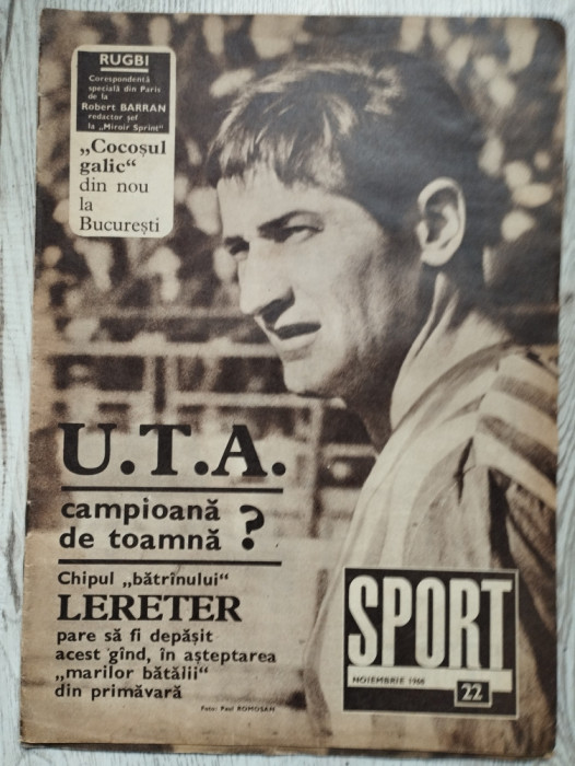 Revista SPORT nr. 22 - Noiembrie 1968 - Progresul Bucuresti