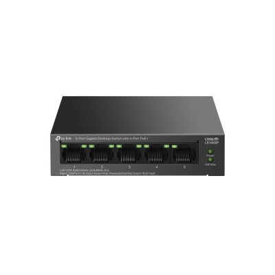 Switch LiteWave, 5 porturi RJ45 Gigabit, 4xPoE+, Unmanaged - TP-Link LS105GP foto