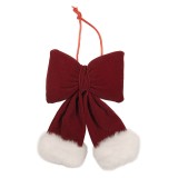 Ornament brad Craciun Fundita textil rosu alb 10x4x16 cm