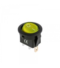 Intrerupator 3 pini ON-OFF IRS 101 12VDC 20A ingropat galben cu retinere foto