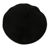 Bereta, Sapca tip Bereta tricotata din lana , palarie retro stil frantuzesc, unisex, -Negru