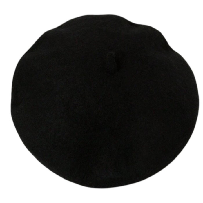 Bereta, Sapca tip Bereta tricotata din lana , palarie retro stil frantuzesc, unisex, -Negru