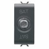 Priza TV satelit de trecere TIP F 1M Gewiss Chorus negru GW12373