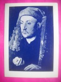 HOPCT 14621 OMUL CU TICHIE ALBASTRA / JAN VAN EYCK [1390-1441 -CP PICTURA -NECIRCULATA