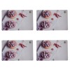 Set suport farfurie pentru servirea mesei, model Pufo Sweet Raspberry, 4 bucati, 44 x 29 cm