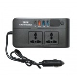 Invertor tensiune 12V-220V 200W, unda sinusoidala modificata, port USB, USB-C, iesire dubla AC