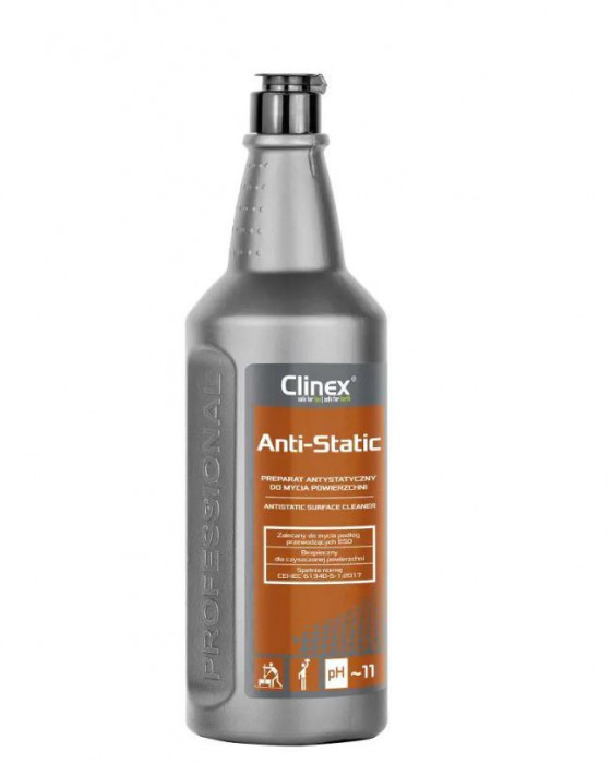 Clinex Anti-static, 1 Litru, Cu Pulverizator, Solutie Curatare Diverse Suprafete Cu Efect Antistatic