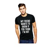 Tricou negru barbati - My Friend Wants To Know - S