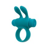 Inel vibrator pentru penis S PLEASURES Rabbit Ring, cu urechi de iepuraș, vibrator detașabil, 10 funcții de vibrație, albastru
