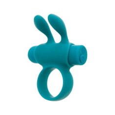 Inel vibrator pentru penis S PLEASURES Rabbit Ring, cu urechi de iepuraș, vibrator detașabil, 10 funcții de vibrație, albastru