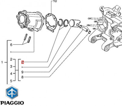 Segment original Piaggio Hexagon 2T 150cc diametru 60.60 mm (pret per bucata) foto