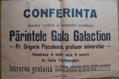 Conferinta Parintelui si scriit. Gala Galaction, recladirea bisericei din Buzias foto