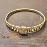 Bratara Ora Regala , model ceas bijuterie, cu zirconia, placata aur 14K