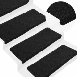 Cumpara ieftin Covorașe scări autoadezive, 15 buc., negru, 65x24,5x3,5 cm