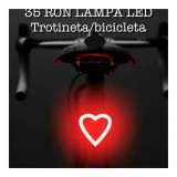 Lumina LED rosie, impermeabila inima cu incarcare USB, 5 moduri de iluminare pentru trotineta electrica scouter scuter bicicleta