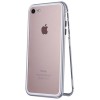 Pachet Valentines Day, Doua Huse Apple iPhone 8 Magnetice Full Cover Silver, cu spate de sticla securizata premium + doua folii de sticla, MyStyle