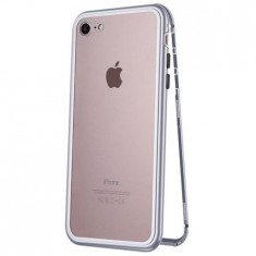 Husa Magnetic Case 360° + folie autoregenerativa pentru iPhone 7, Silver