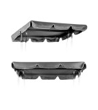 Copertină leagăn grădină impermeabilă 165x105 cm baldachin gri rezistent UV și ploaie