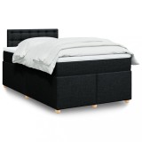 Cumpara ieftin Gossi pat box spring cu saltea, negru, 120x190 cm, catifea