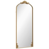HOMCOM Oglindă Mare 180 x 75 cm, de Agățat sau Sprijinit, Auriu Vintage | Aosom Romania