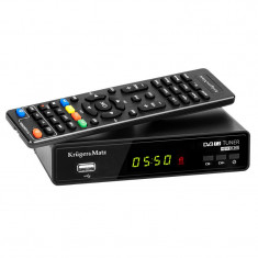 Tuner DVB-T2 Kruger &amp; Matz, 6 W, 150 x 86 x 32 mm, afisaj LED, HDMI, USB, telecomanda inclusa