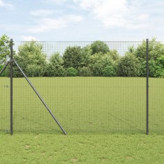 vidaXL Gard plasă sudată cu 13 st&acirc;lpi gri 1.5x25 m oțel