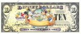 DISNEYLAND █ bancnota █ 10 Disney Dollars █ 2009 █ Make a Wish █ UNC necirculata