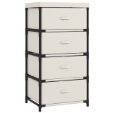 HOMCOM Comodă pentru dormitor cu 4 sertare textile, cadru din oțel, comodă pentru living, birou, dressing, bej | Aosom Romania