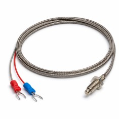 Termocupla tip J, M6, 1 metru, teaca inox impletit, plaja 0, 400 C , Senzor temperatura