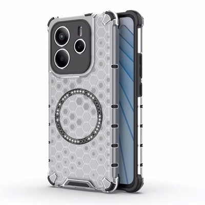 Husa transparenta Xiaomi Redmi Note 14 5G Techsuit HoneyComb Shield MagSafe, alb foto