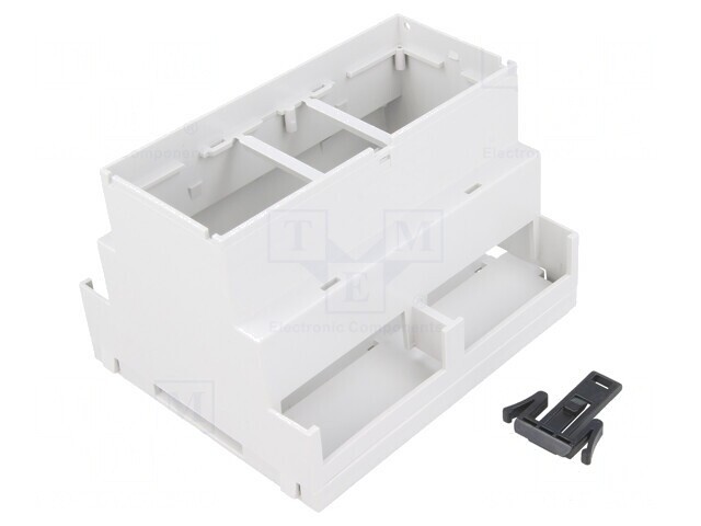 Carcasă pentru șină DIN, gri, 90x106x68 mm