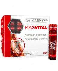 MagVital cu 375mg Magneziu si Vitamina B6 pentru Mu?chi, Oase, Sistem Nervos ? Produs Vegan ? 20 Fiole foto