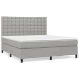 Cumpara ieftin Pat continental, gri deschis, 180x200 cm, material textil