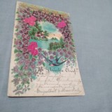 CARTE POSTAL FELICITARE CIRCULATA LA OTELU ROSU 1900
