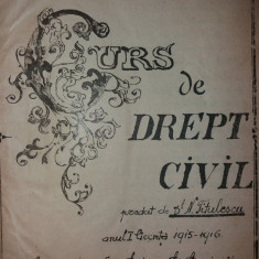 N. TITULESCU - CURS DE DREPT CIVIL {1915-1916}