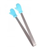 Cleste creativ pentru mancare, flippy, model manusi din silicon, 14.5x3 cm, rezistent la temperaturi inalte si coroziune, albastru