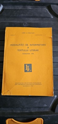 LIMBA SI LITERATURA MODALITATI DE INTERPRETARE A TEXTULUI LITERAR foto