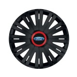 Set 4 capace roti Negre Cu Inel Rosu Active R15 Compatibil Cu Ford