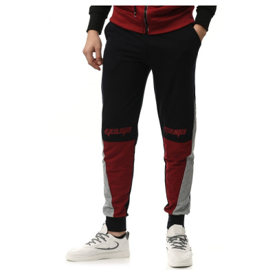 Pantaloni Sport De Barbati Gulian Negru Cu Rosu foto